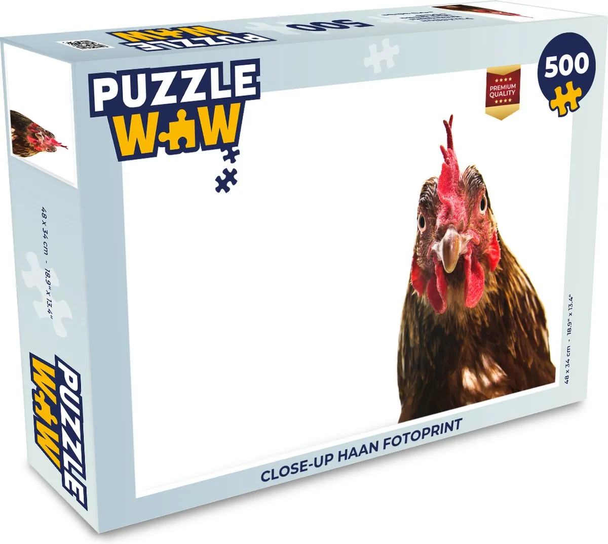 PuzzleWow Close-up Haan Fotoprint Legpuzzel 500 Stuks