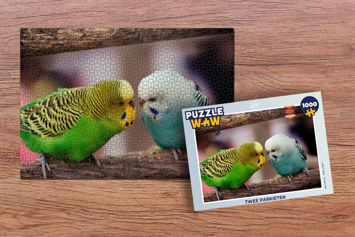 PuzzleWow Legpuzzel Twee Parkieten 1000 Stuks - Multicolor