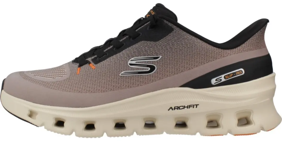 Skechers Arch Fit Glide-Step Pro Heren Instappers - Taupe/Zwart - afbeelding 2 van 6