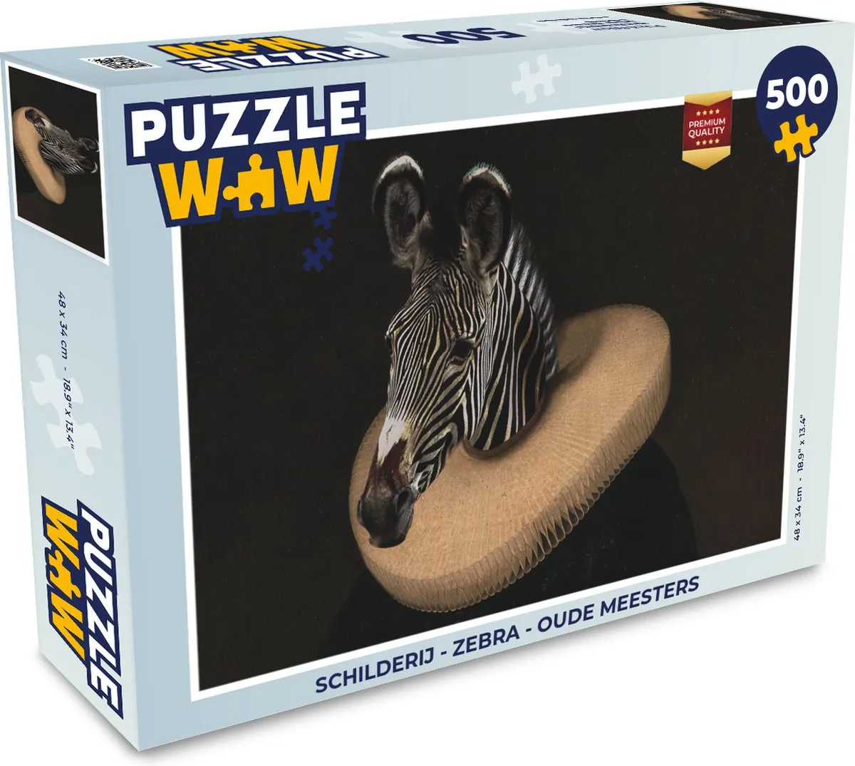 PuzzleWow Zebra Oude Meesters Legpuzzel 500 Stuks - Multicolor