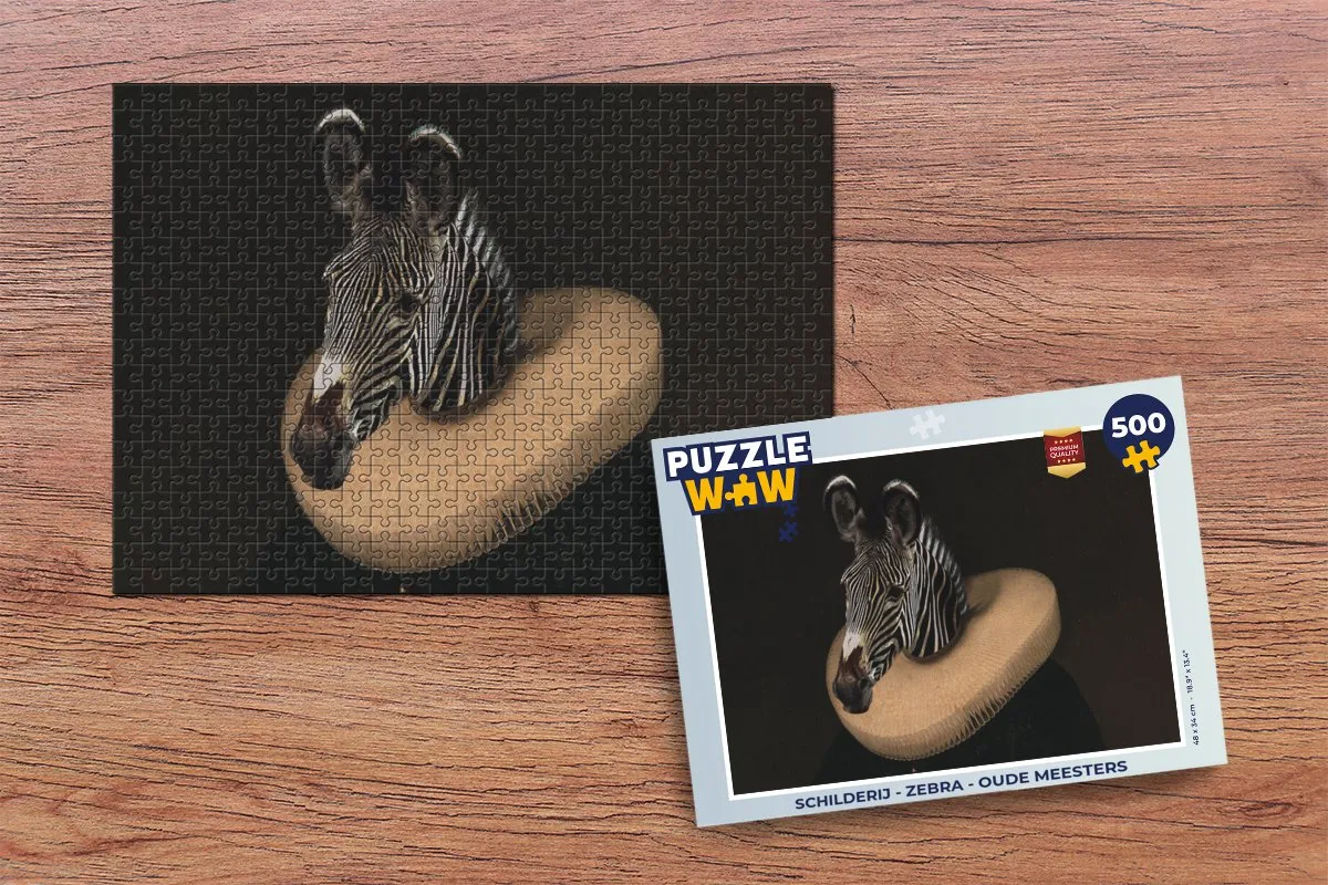 PuzzleWow Zebra Oude Meesters Legpuzzel 500 Stuks - Multicolor