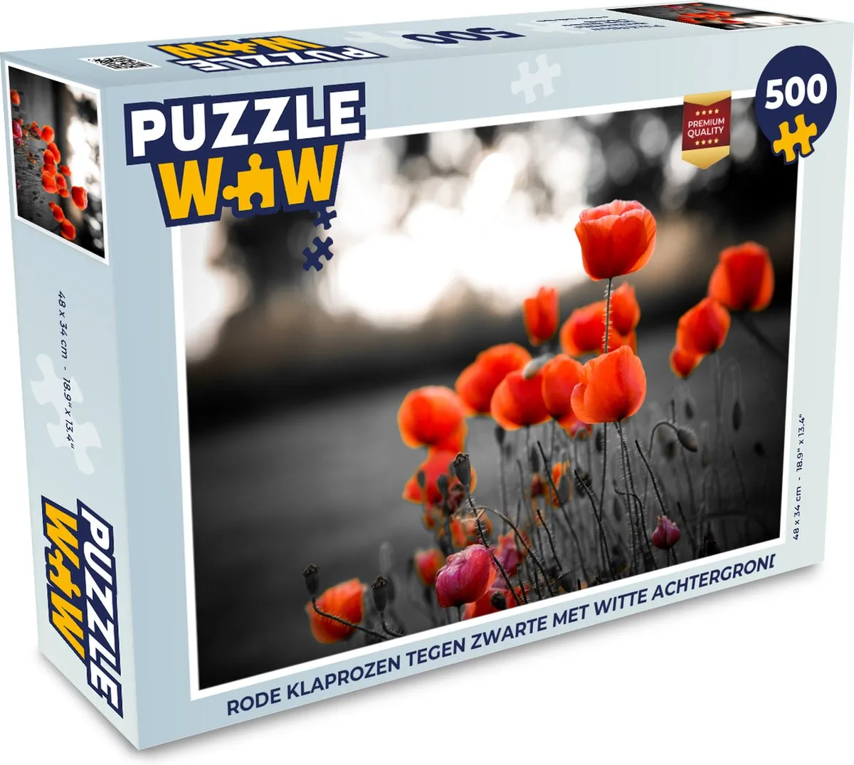 PuzzleWow Legpuzzel Rode Klaprozen 500 Stuks