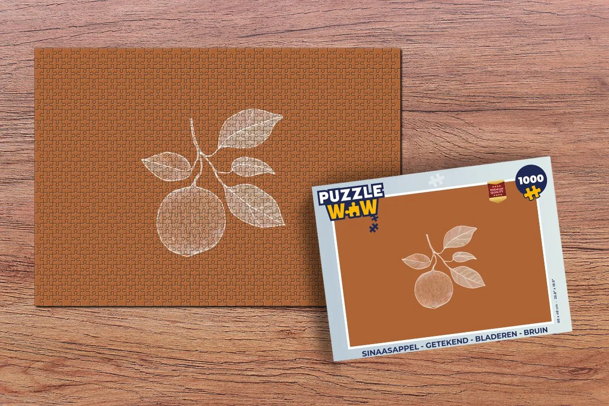 PuzzleWow Legpuzzel Sinaasappel 1000 Stuks - Bruin