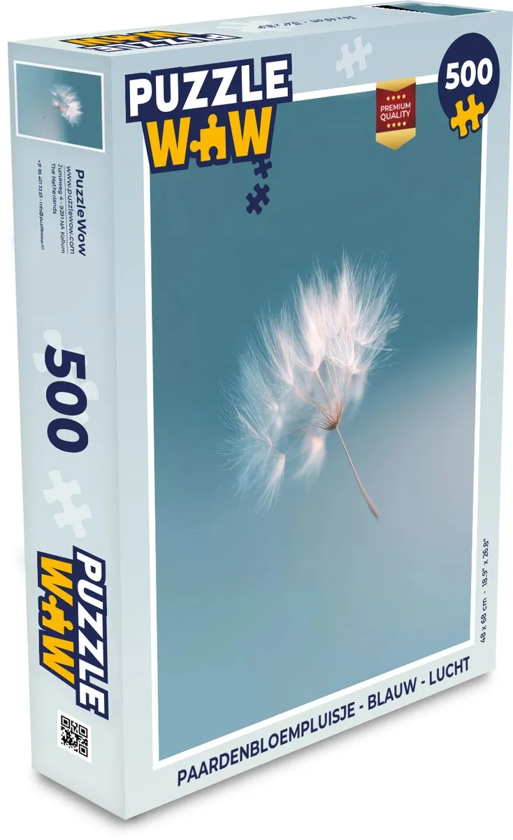 PuzzleWow Paardenbloempluisje 1000 Stuks - Blauw