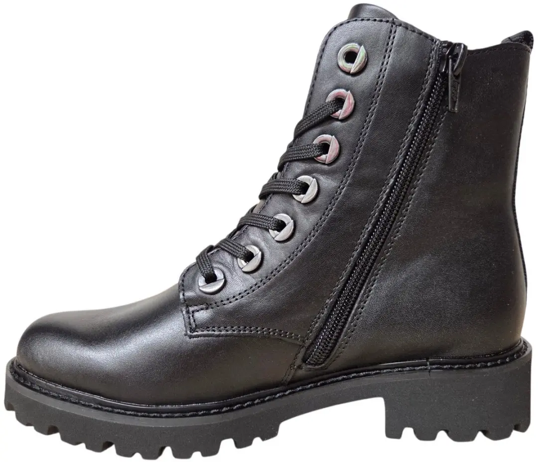 Remonte D8671-01 Veterboots Dames - Zwart Leer