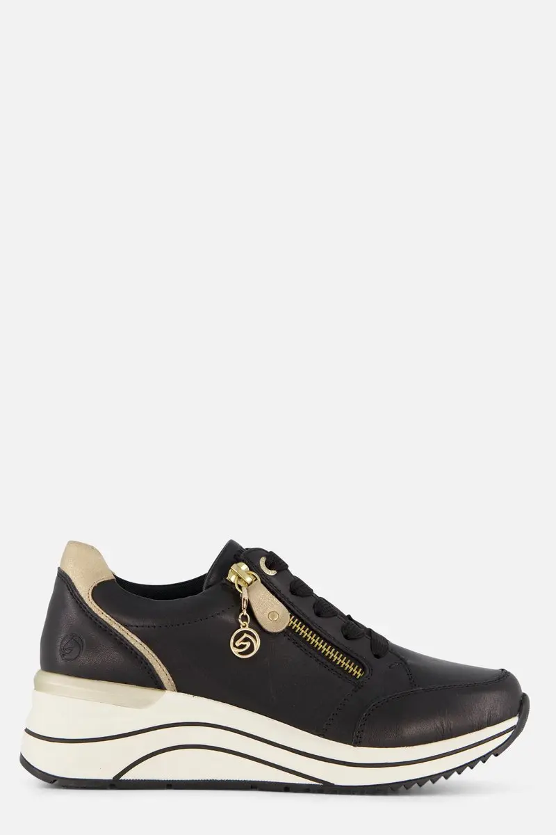 Remonte Wedge Sneakers zwart Synthetisch