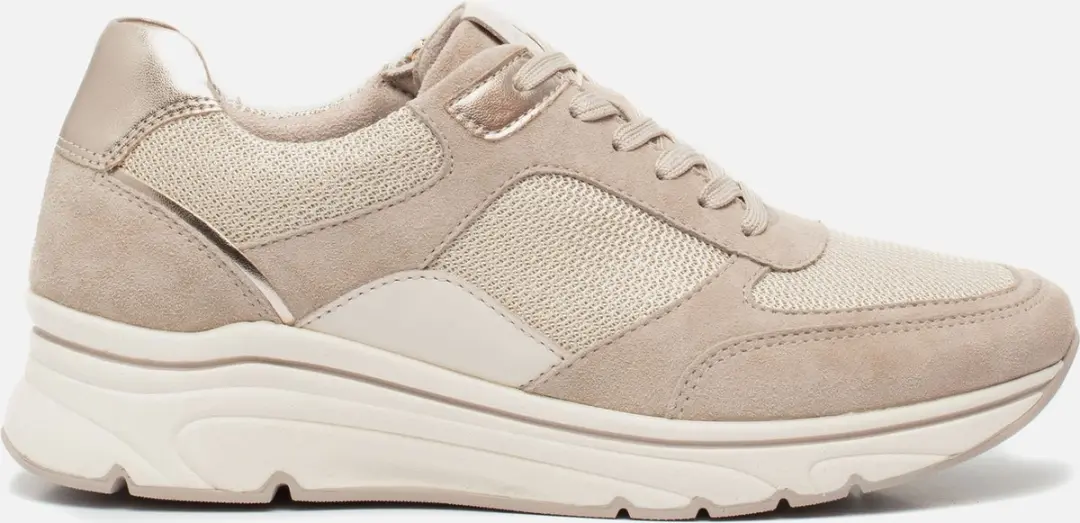 Tamaris Glam Com Sneakers beige Imitatieleer