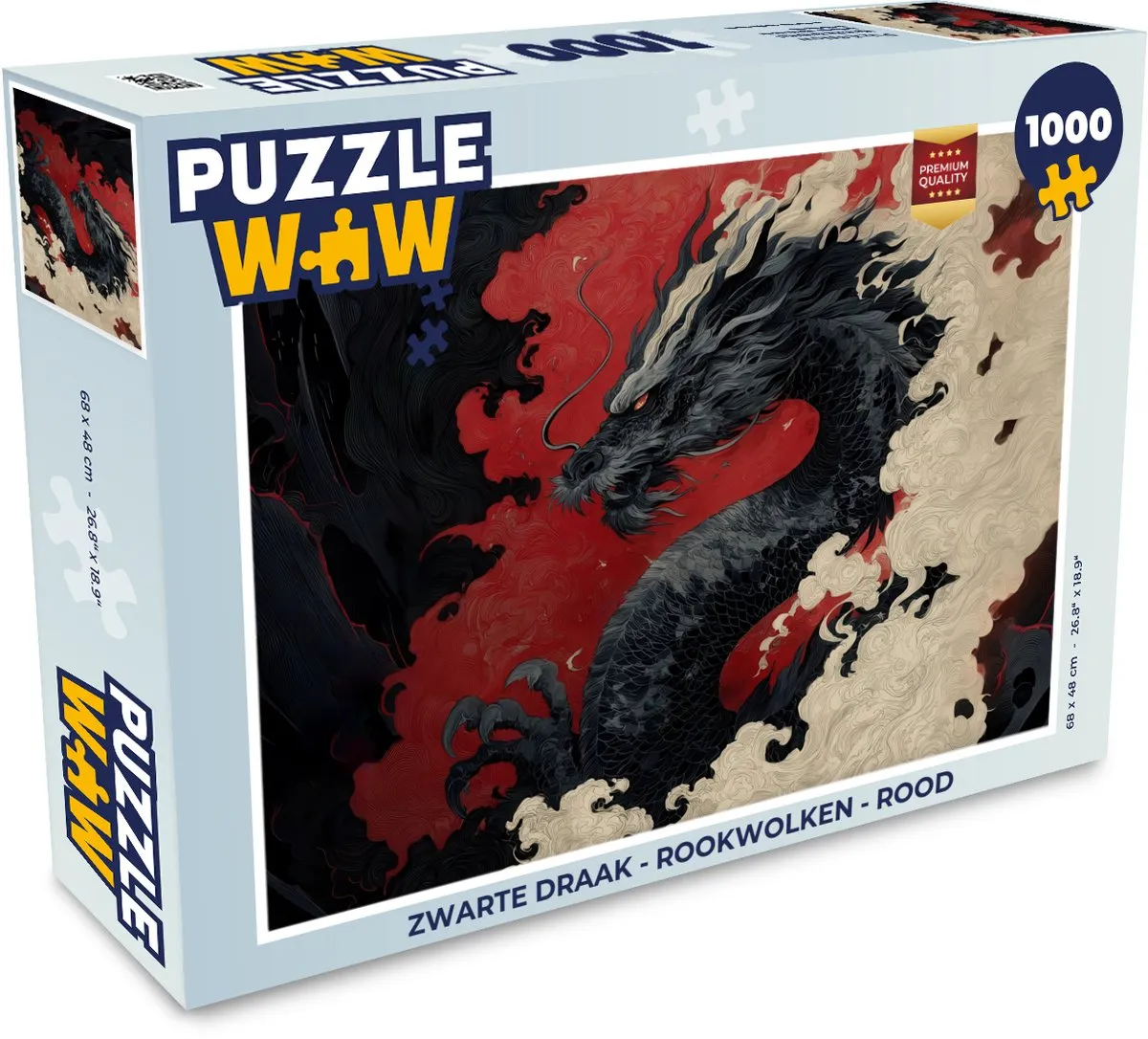 PuzzleWow Zwarte Draak Legpuzzel 1000 Stuks