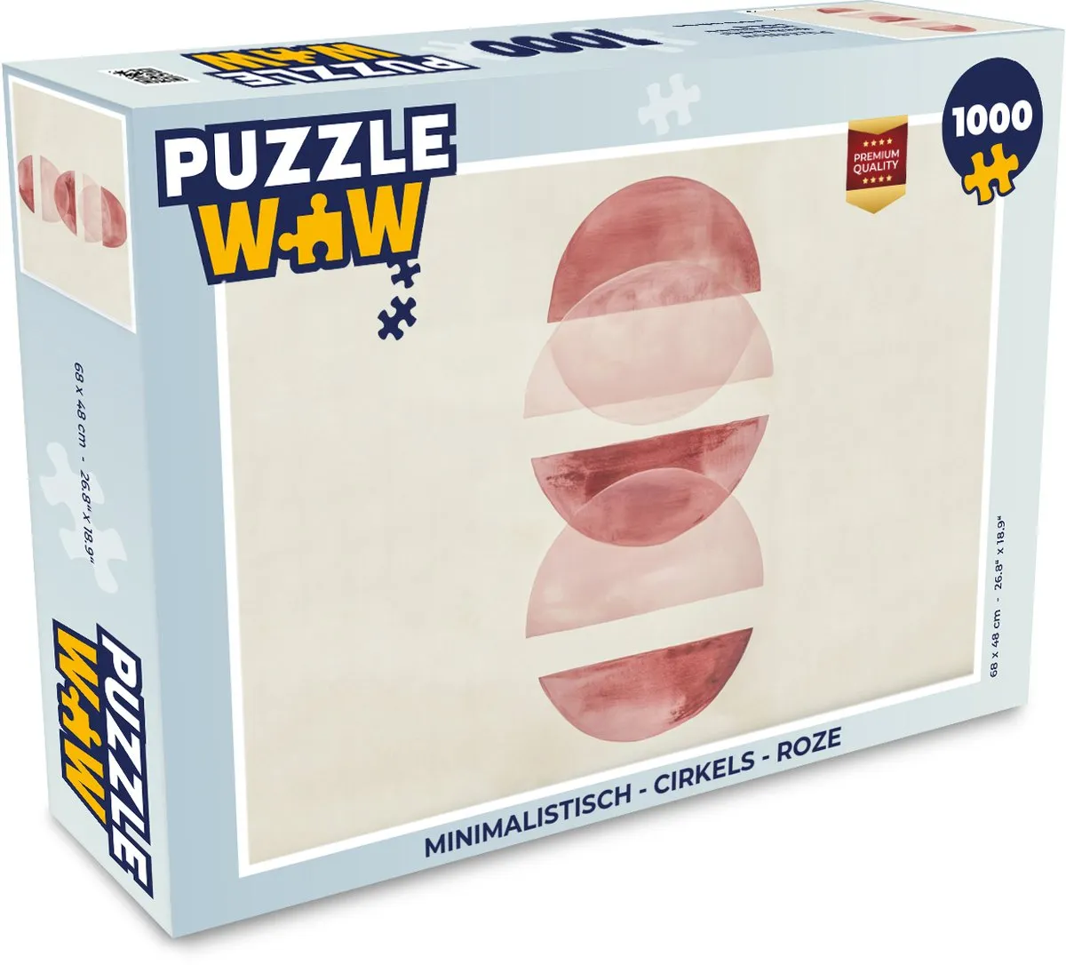 PuzzleWow Minimalistisch Roze Legpuzzel 1000 Stuks