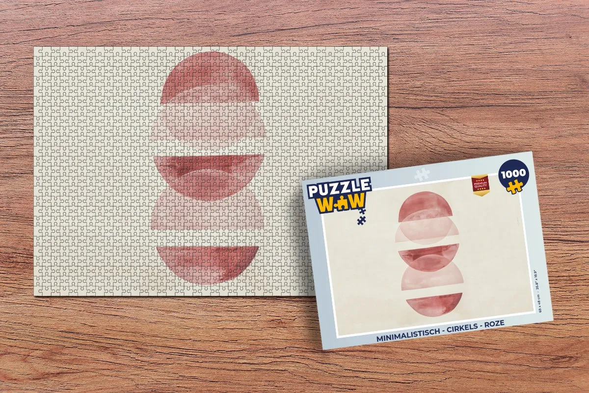 PuzzleWow Minimalistisch Roze Legpuzzel 1000 Stuks - MPN 8721374591766