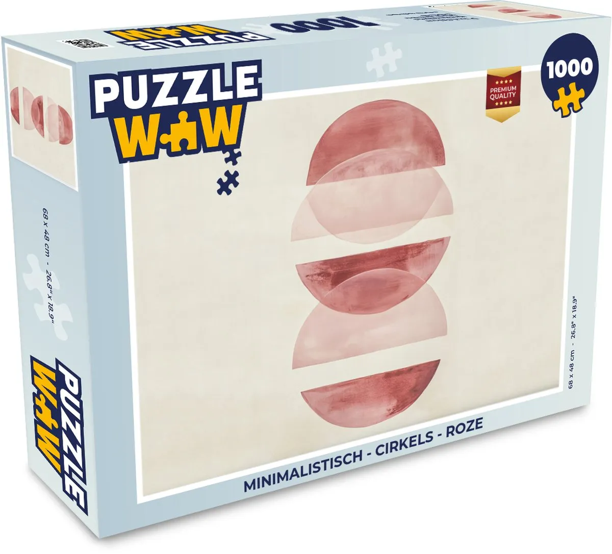 PuzzleWow Minimalistisch Roze Legpuzzel 1000 Stuks - MPN 8721374591766