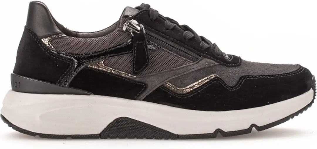 Gabor Rollingsoft Sneakers - Dames 38 - Zwart Suede