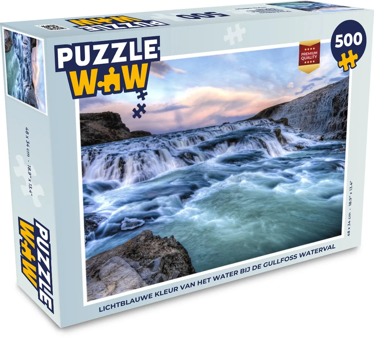 PuzzleWow Gullfoss Waterval Legpuzzel 500 Stuks