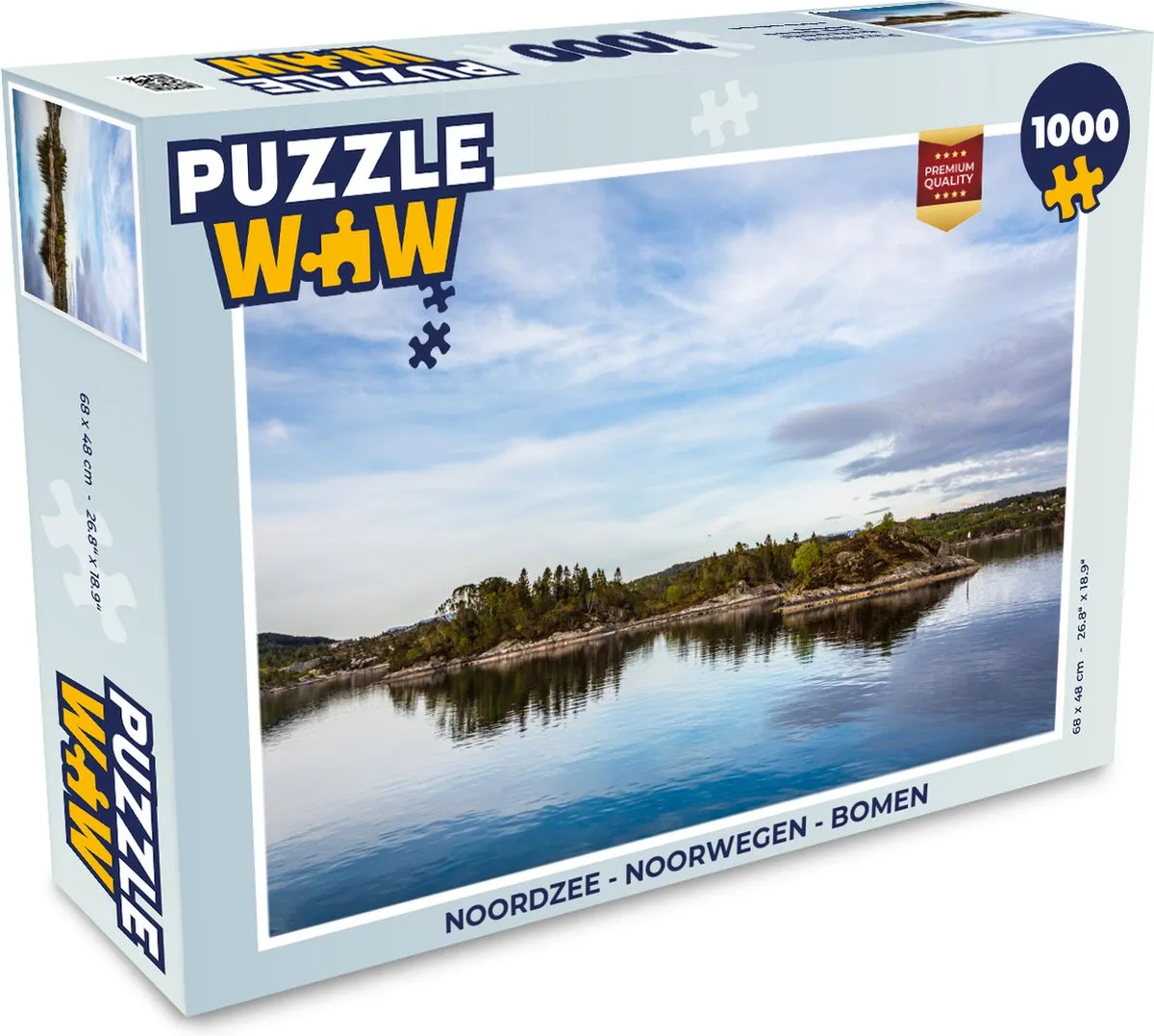 PuzzleWow Noordzee Noorwegen Bomen Legpuzzel 1000 Stuks