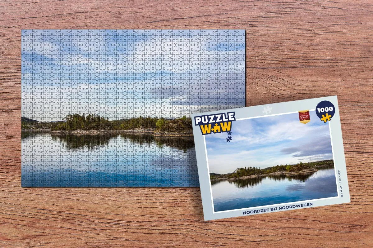 PuzzleWow Noordzee Noorwegen Bomen Legpuzzel 1000 Stuks - Multicolor