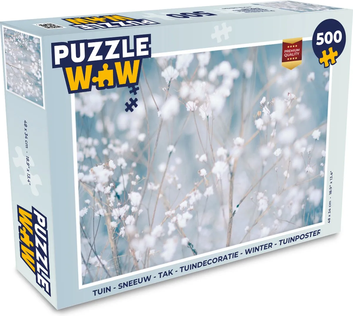 PuzzleWow Takken Sneeuw Winter Botanisch Legpuzzel 500 Stuks - Multicolor