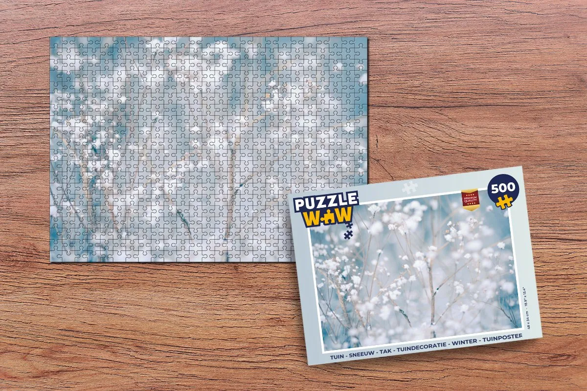 PuzzleWow Takken Sneeuw Winter Botanisch Legpuzzel 500 Stuks - Multicolor