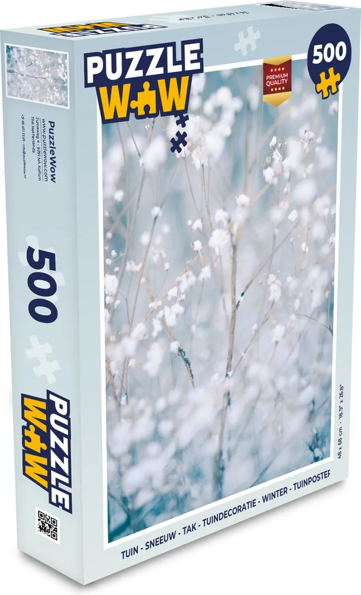 PuzzleWow Takken Sneeuw Winter Botanisch Legpuzzel 500 Stuks - Multicolor