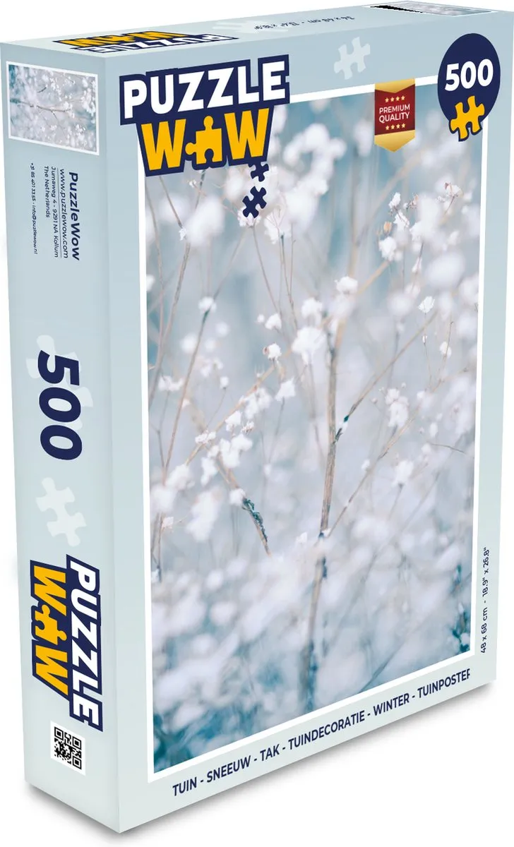 PuzzleWow Takken Sneeuw Winter Botanisch Legpuzzel 500 Stuks - Multicolor