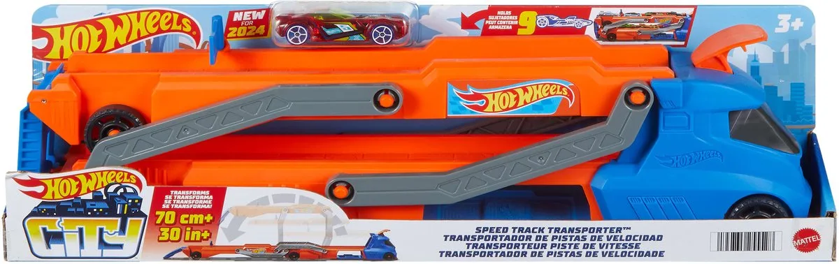 Hot Wheels City Truck HYT83 Racebaan - Blauw/Oranje