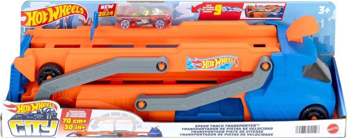 Hot Wheels City Truck HYT83 Racebaan - Blauw/Oranje - afbeelding 6 van 6
