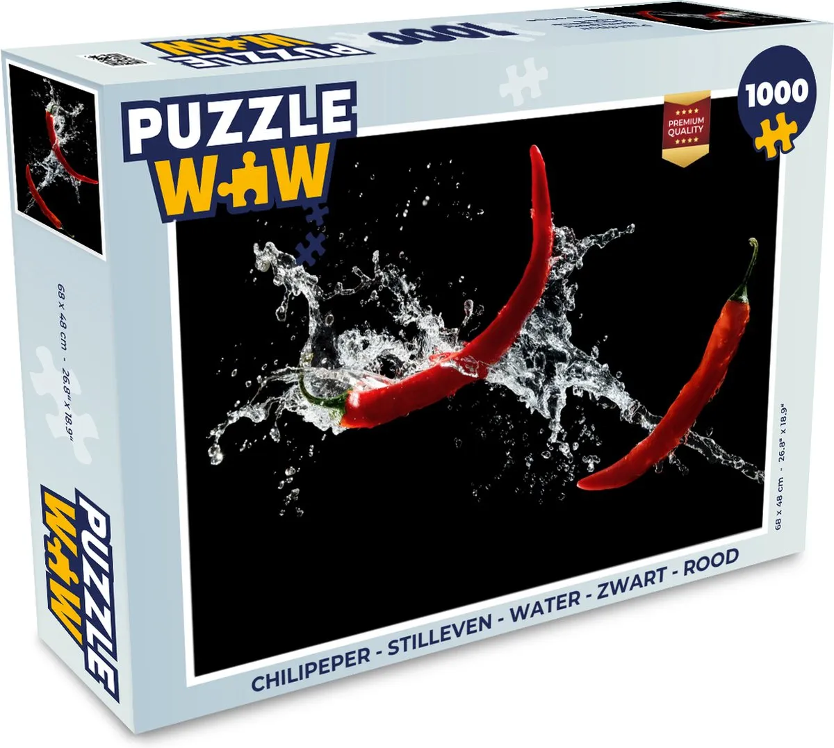 PuzzleWow Chilipeper Stilleven Legpuzzel 1000 Stuks - Multicolor