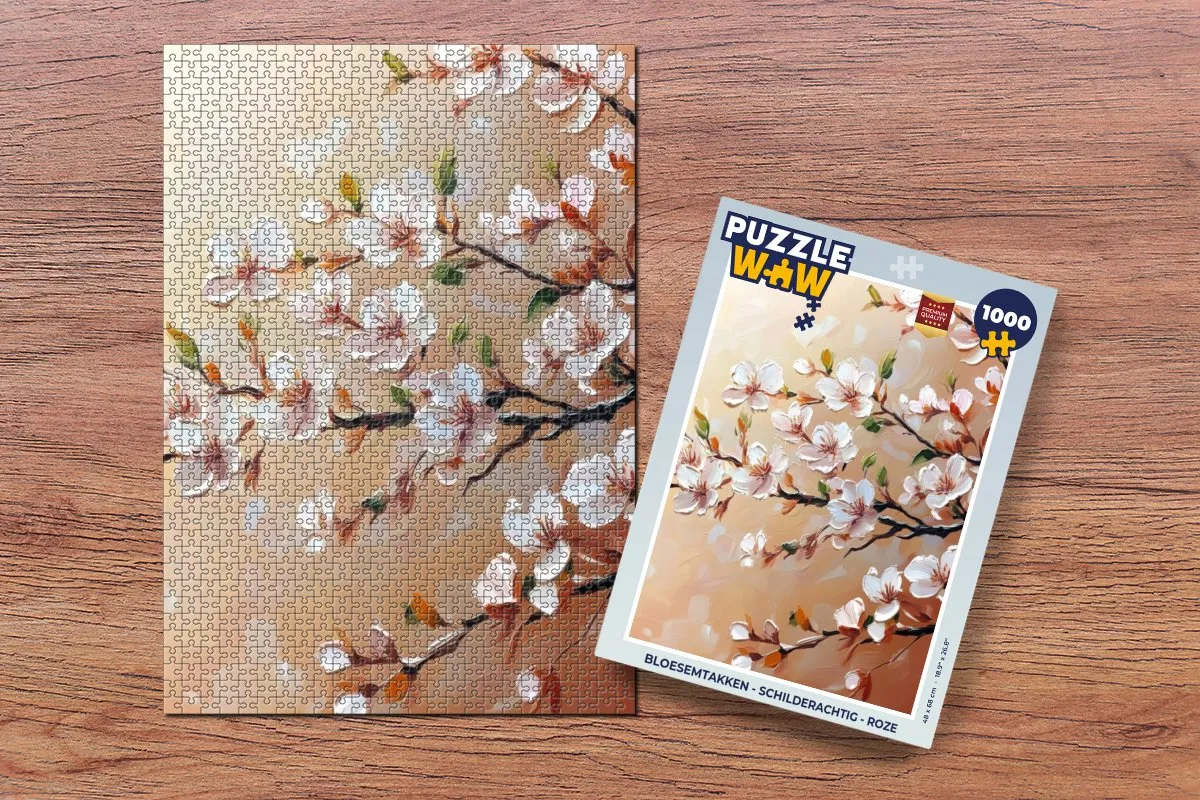 PuzzleWow Bloesemtakken Roze Legpuzzel 1000 Stuks