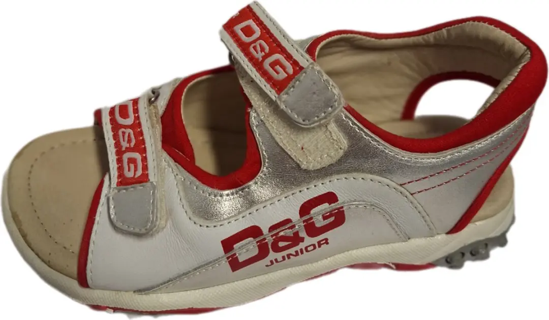 D&G JUNIOR SANDALO SPORTIVO SILVER/RED SIZE 33