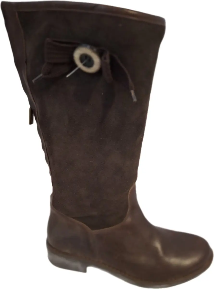 D&G GEVOERDE LAARS IN LEER EN SUEDE SIZE 39