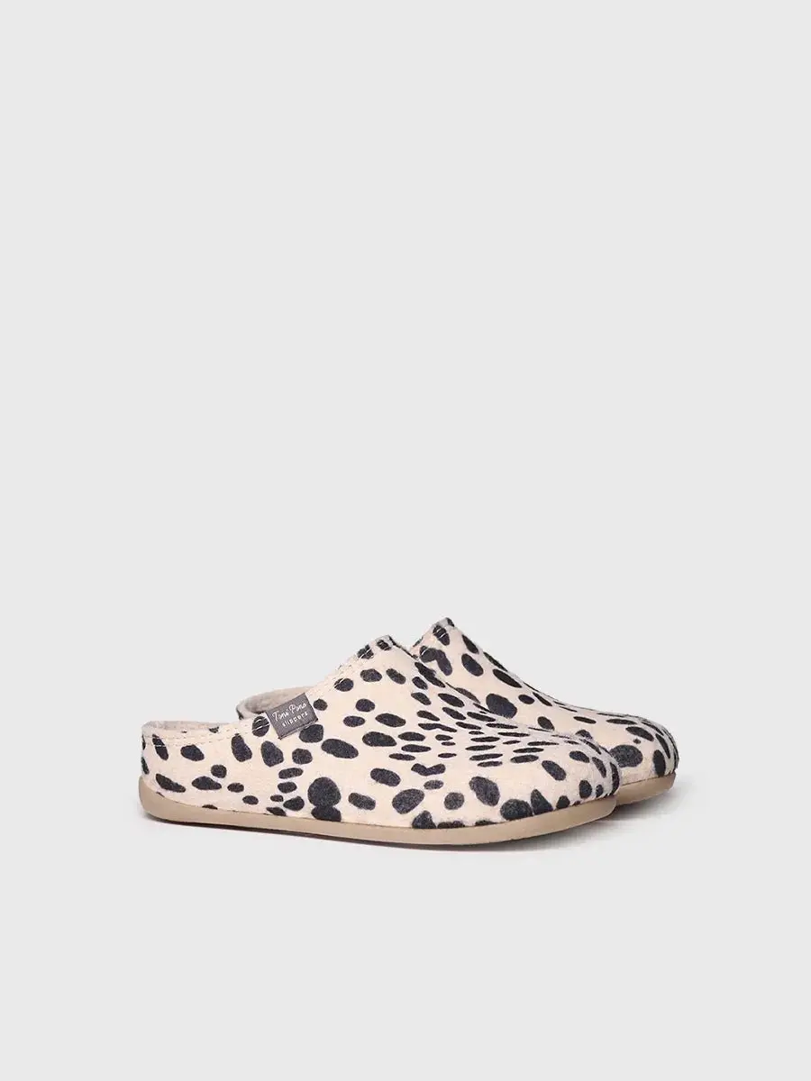 Viltslipper in klompvorm voor dames
