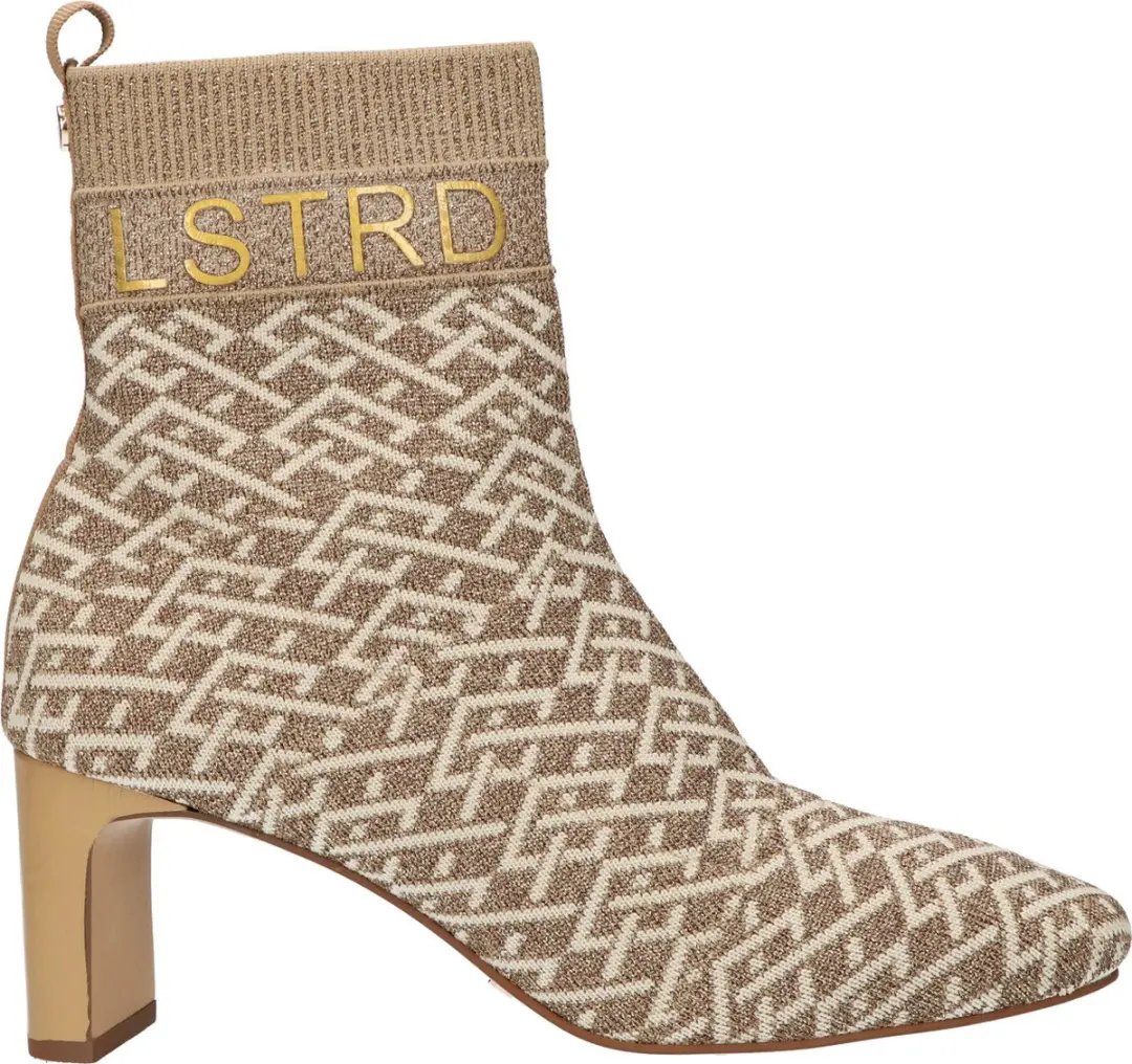 La Strada Enkellaars Goud Beige Knitted
