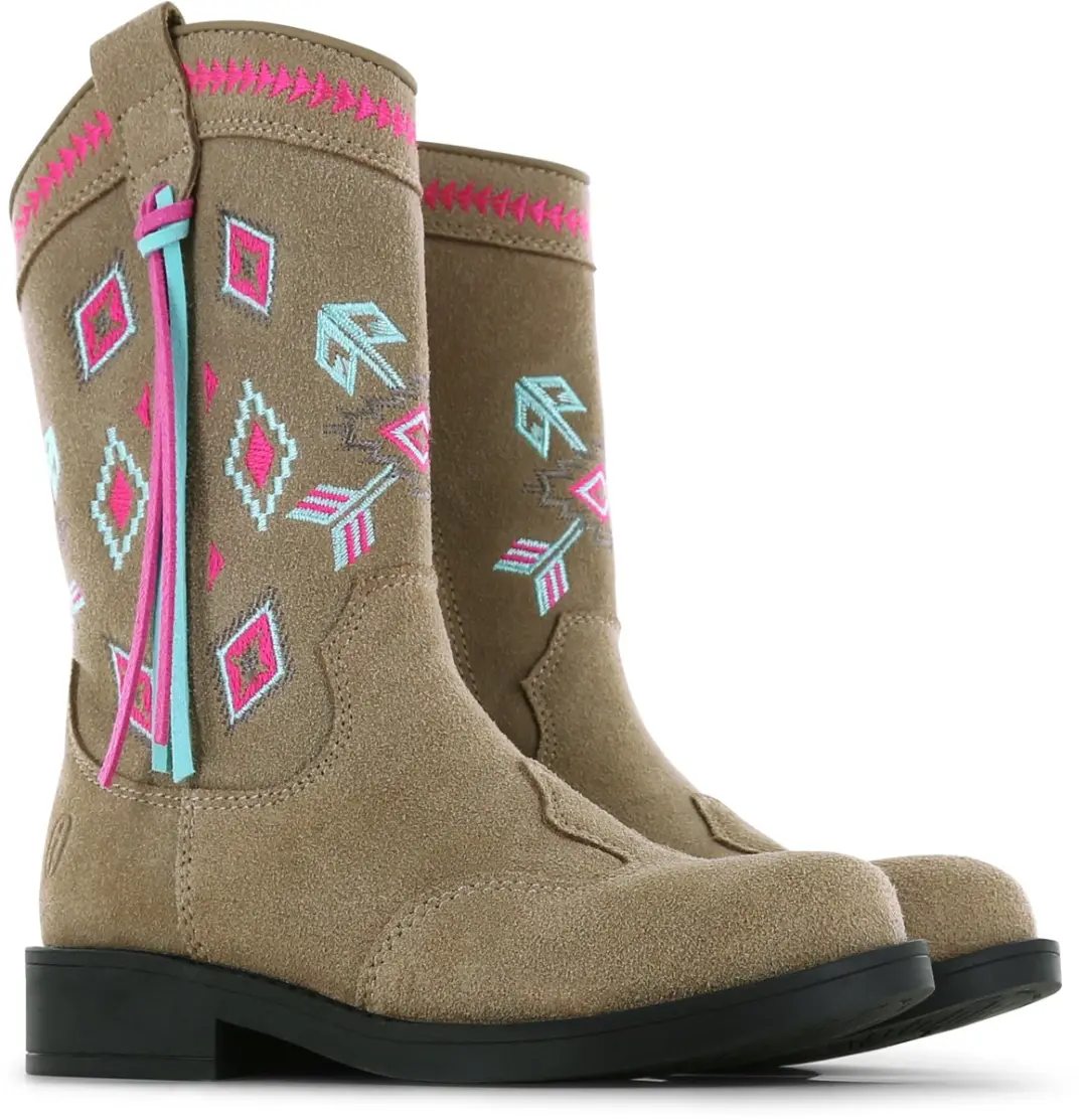 Shoesme Cognac Cowboylaars Met Teddy Voering
