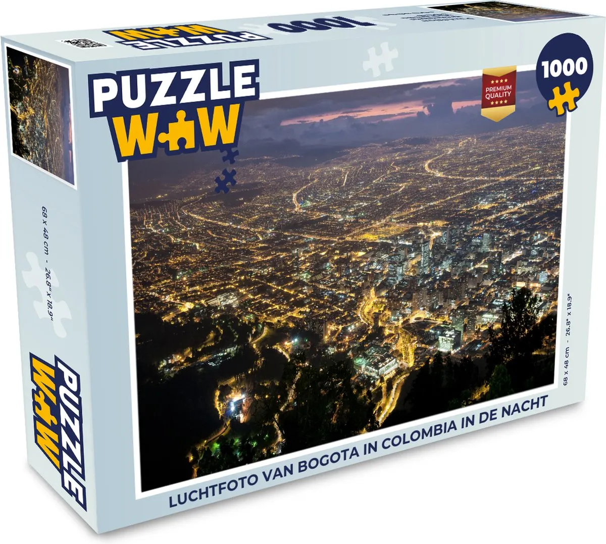 PuzzleWow Bogota Nacht Luchtfoto Legpuzzel 1000 Stuks