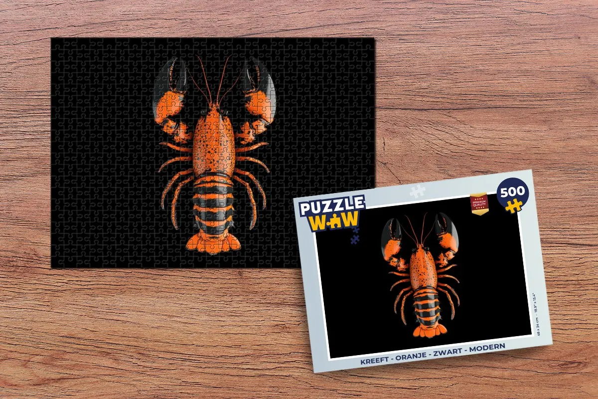 PuzzleWow Kreeft Legpuzzel 500 Stuks - Oranje/Zwart