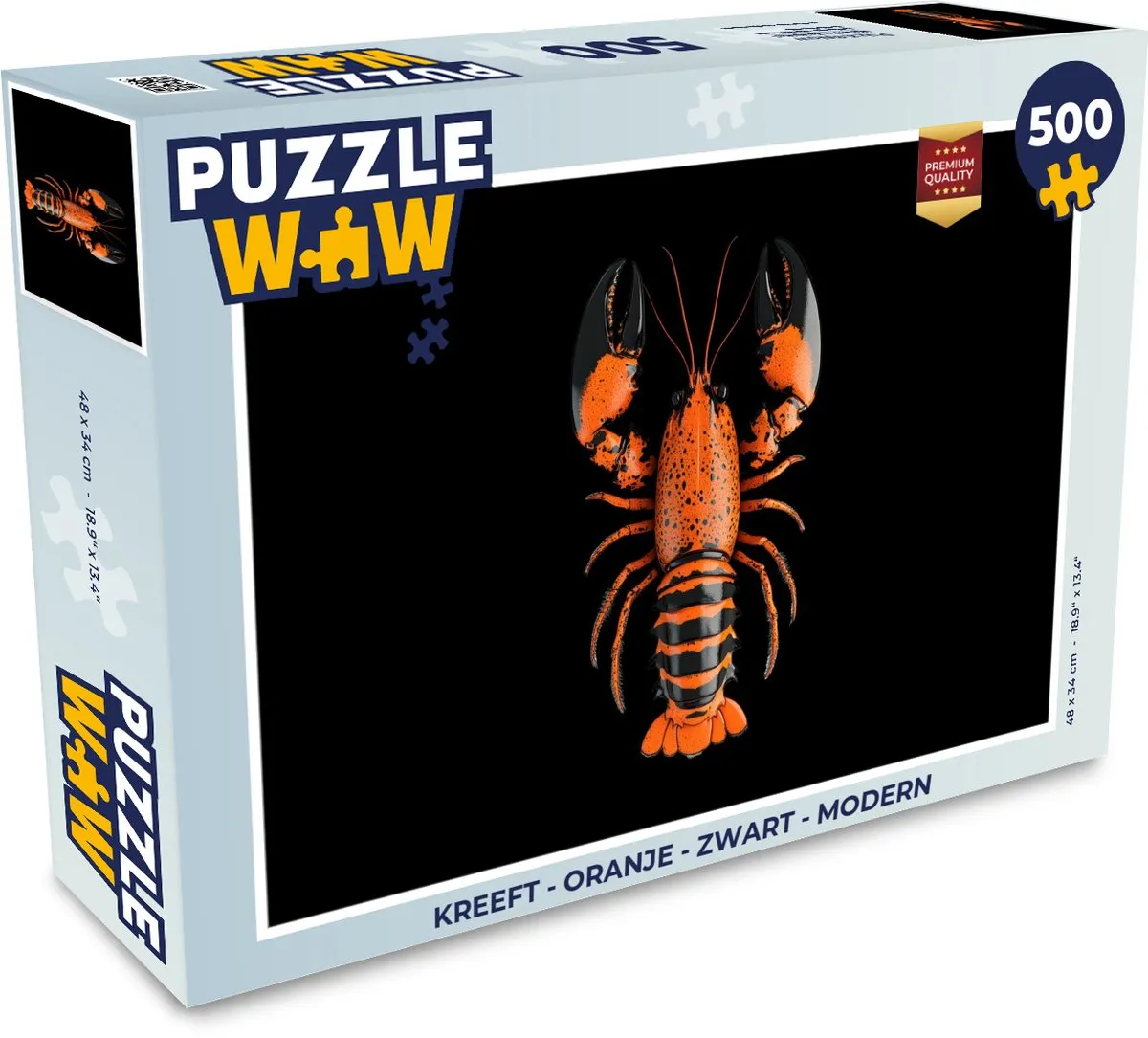 PuzzleWow Kreeft Legpuzzel 500 Stuks - Oranje/Zwart