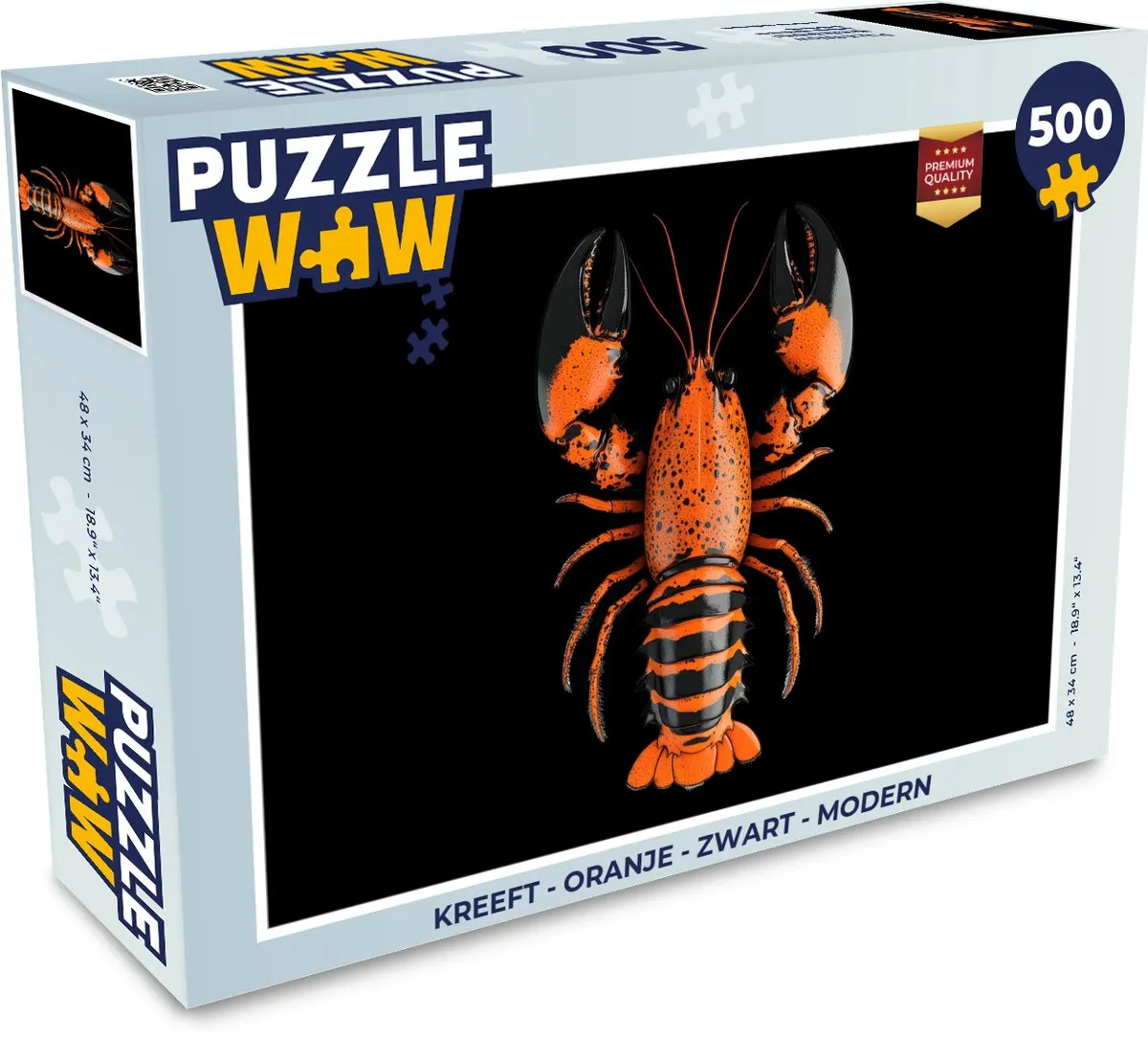 PuzzleWow Kreeft Legpuzzel 500 Stuks - Oranje/Zwart