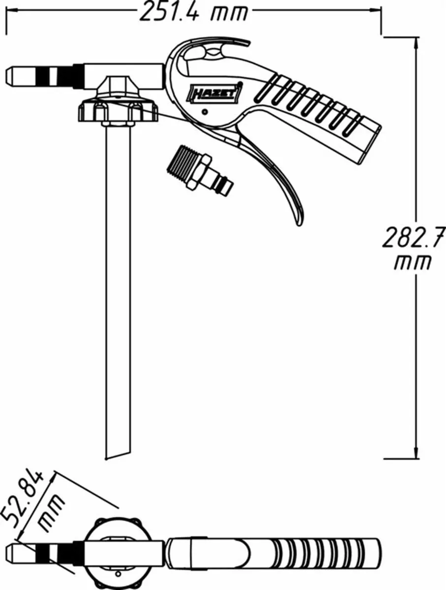 Hazet 9042-4 Pneumatisch Spuitpistool - 1/4 (6,3 mm) - afbeelding 2 van 3