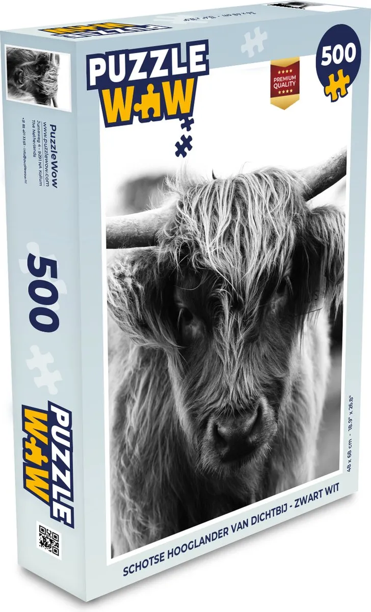 PuzzleWow Schotse Hooglander Legpuzzel 500 Stuks - Multicolor