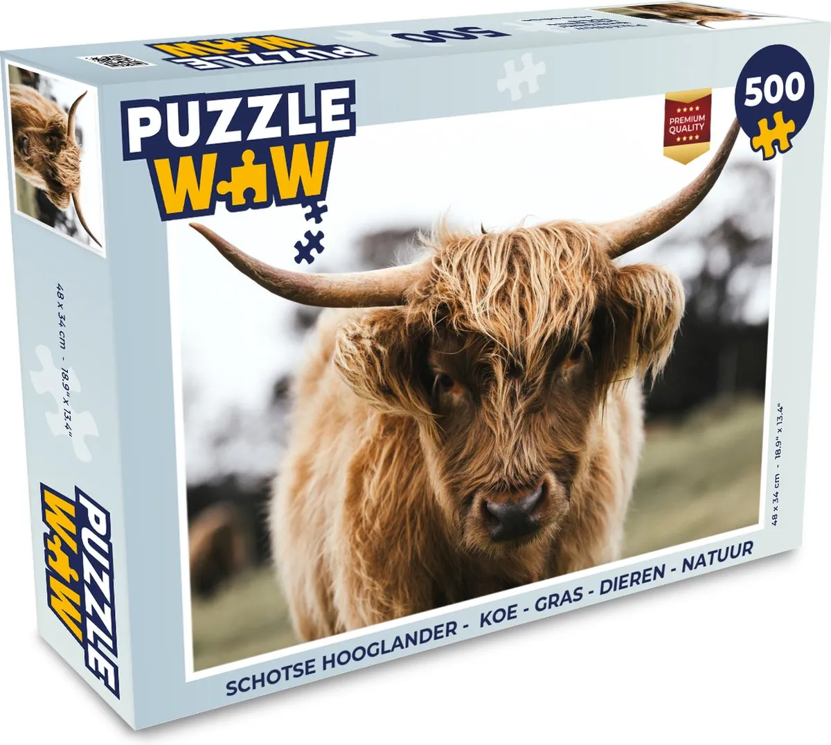 PuzzleWow Schotse Hooglander Legpuzzel 500 Stuks - Multicolor