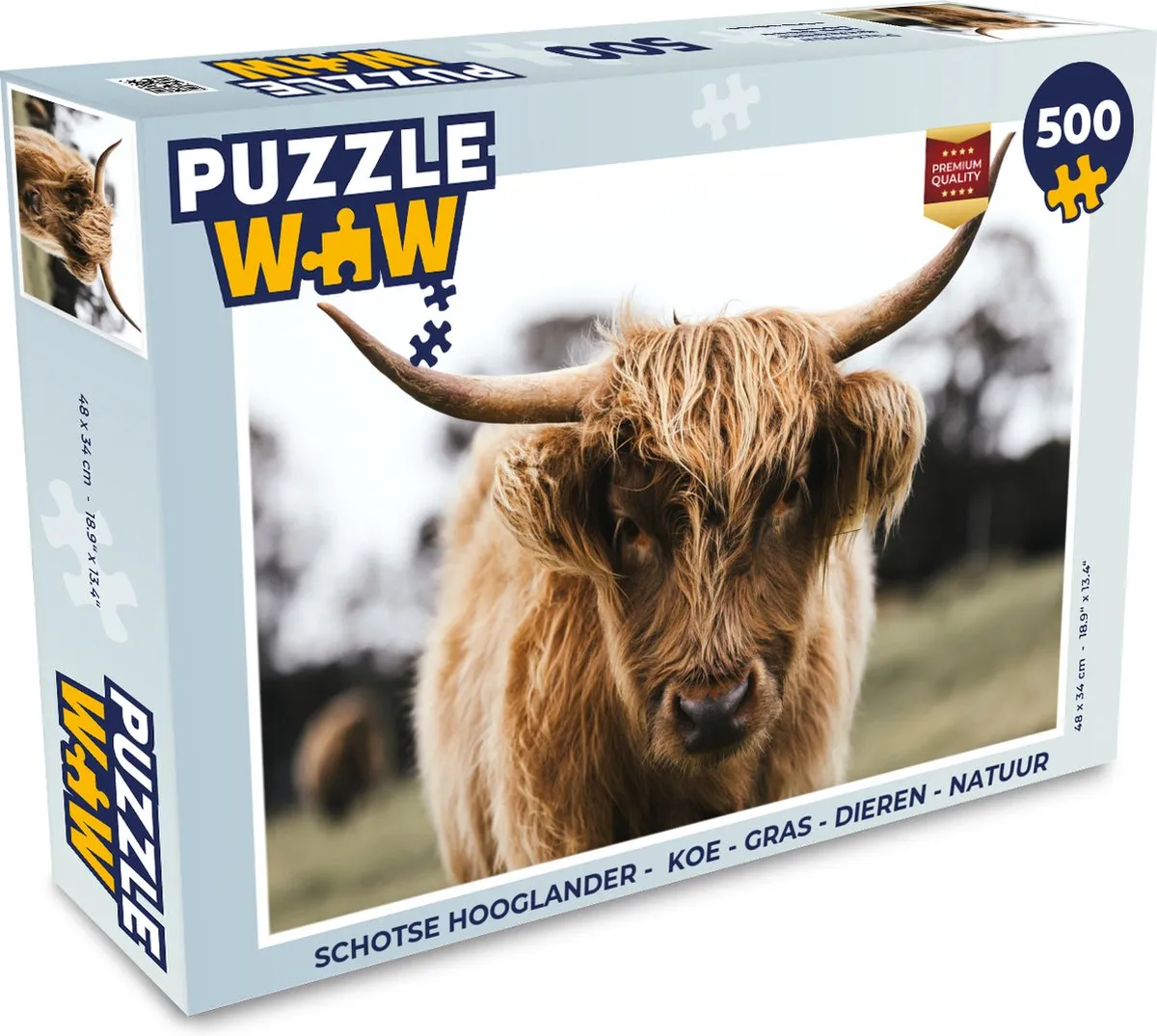 PuzzleWow Schotse Hooglander Legpuzzel 500 Stuks - Multicolor