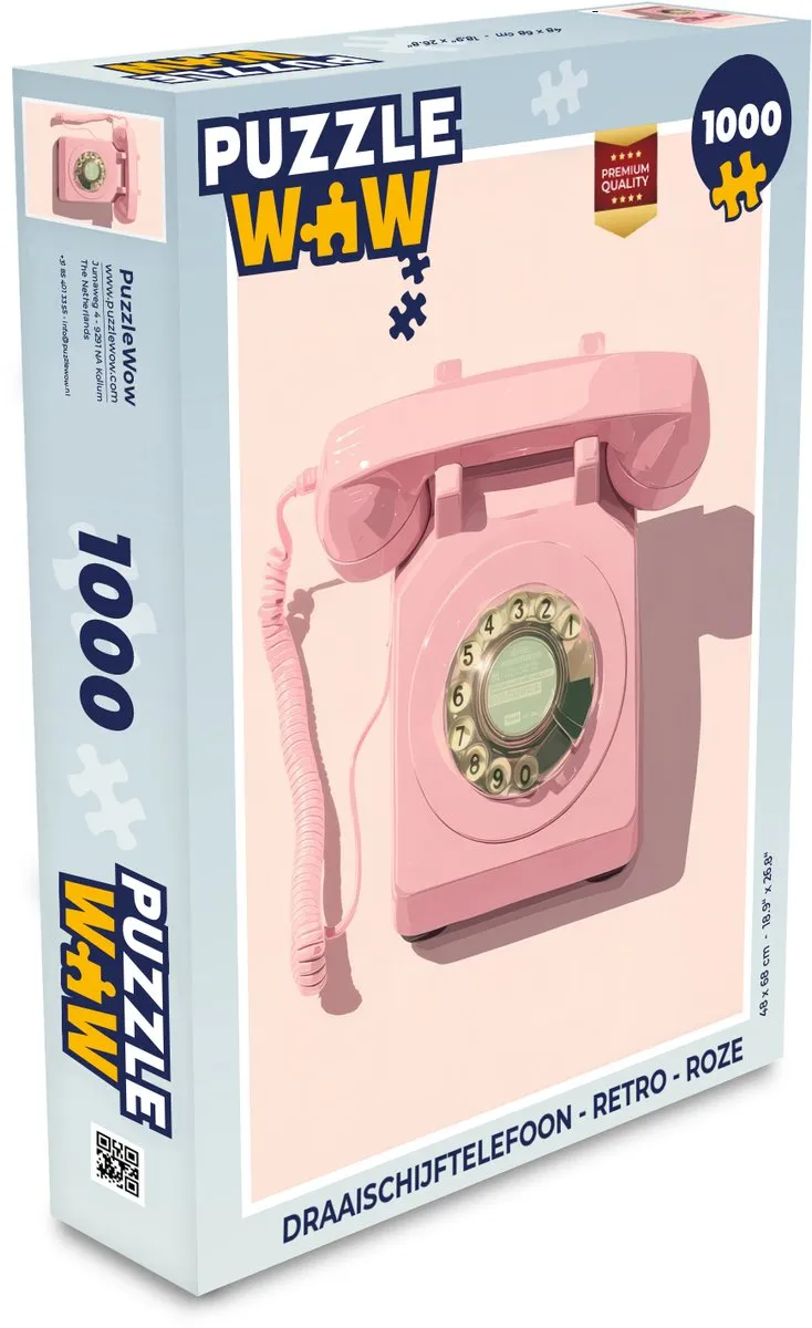 PuzzleWow Draaischijftelefoon Legpuzzel 1000 Stuks