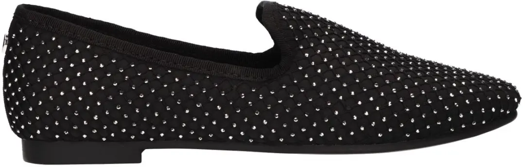 La Strada Loafer Met Steentjes Zwart Textiel