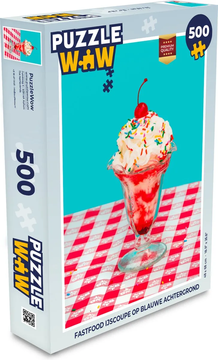 PuzzleWow Fastfood IJscoupe Legpuzzel 500 Stuks - Multicolor