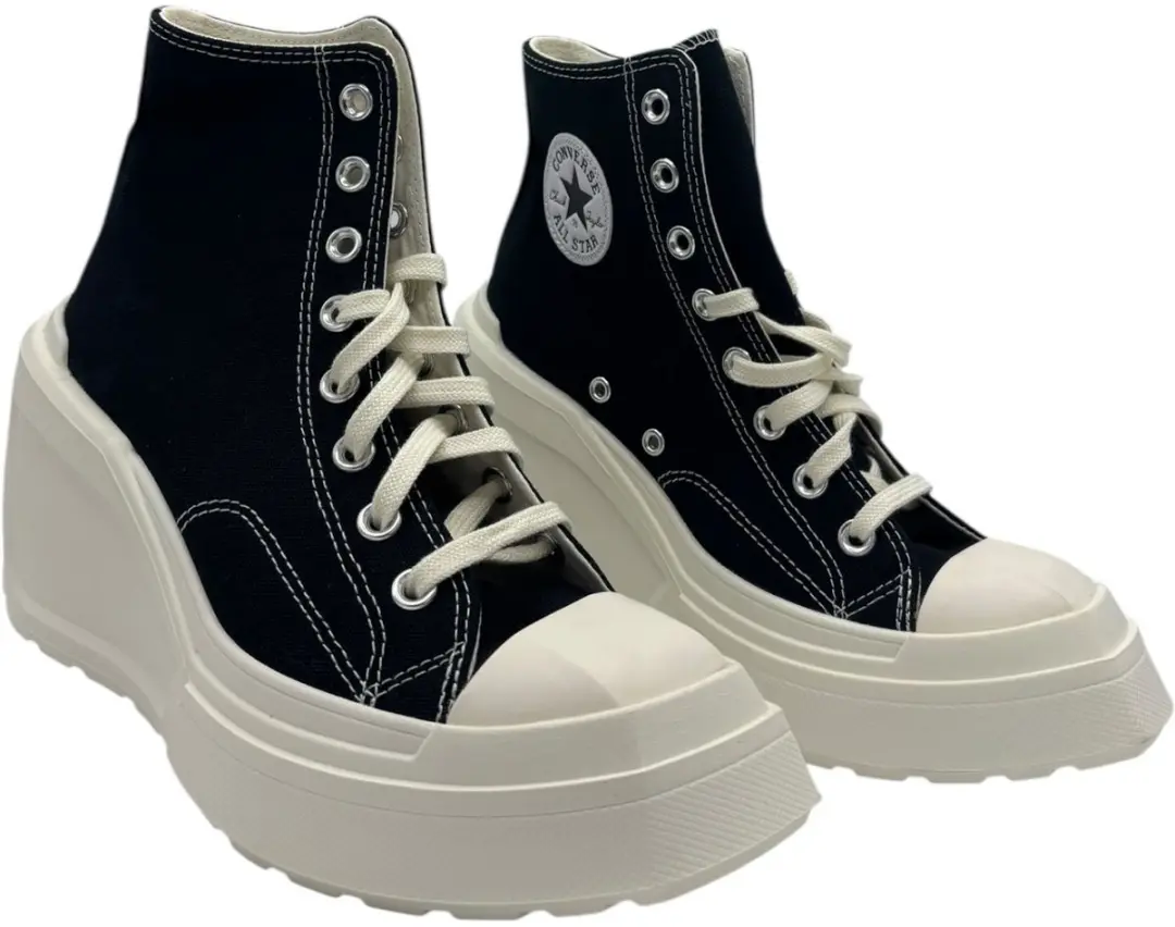 Converse Chuck 70 DE LUXE Wedge Sneakers - Zwart/Wit - afbeelding 3 van 6
