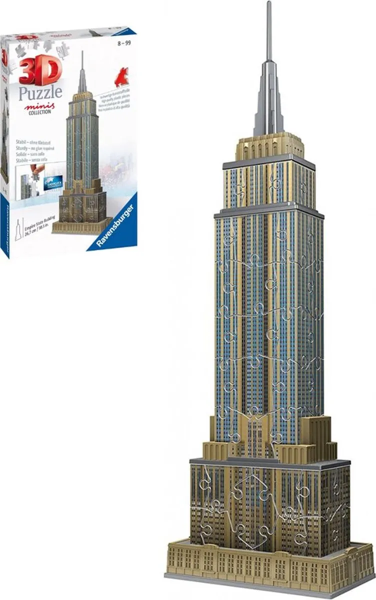 Ravensburger Mini Empire State Building 3D-puzzel 66 Stuks - Goud/Grijs - afbeelding 2 van 3