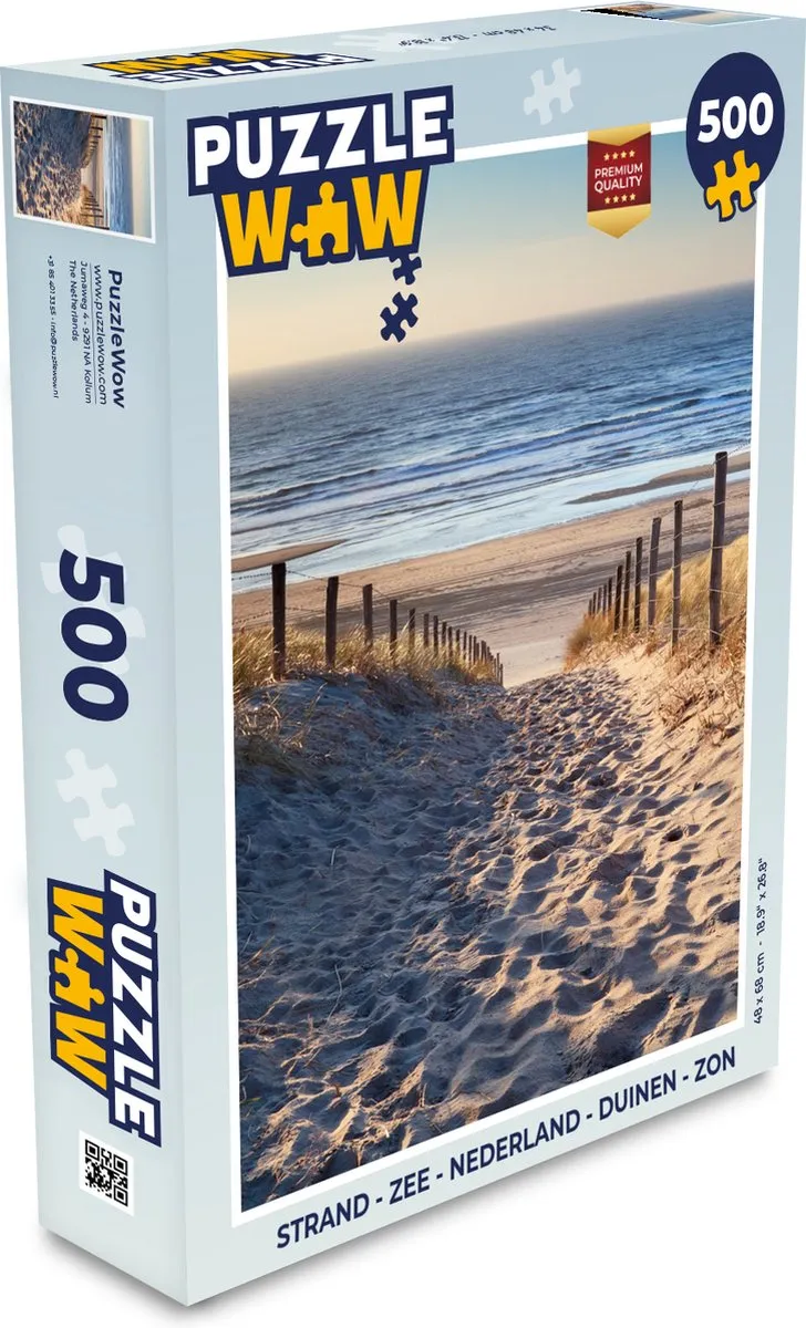 PuzzleWow Legpuzzel 500 Stuks - Strand, Zee & Nederland - Multicolor