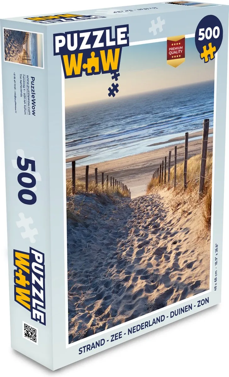 PuzzleWow Legpuzzel 500 Stuks - Strand, Zee & Nederland - Multicolor