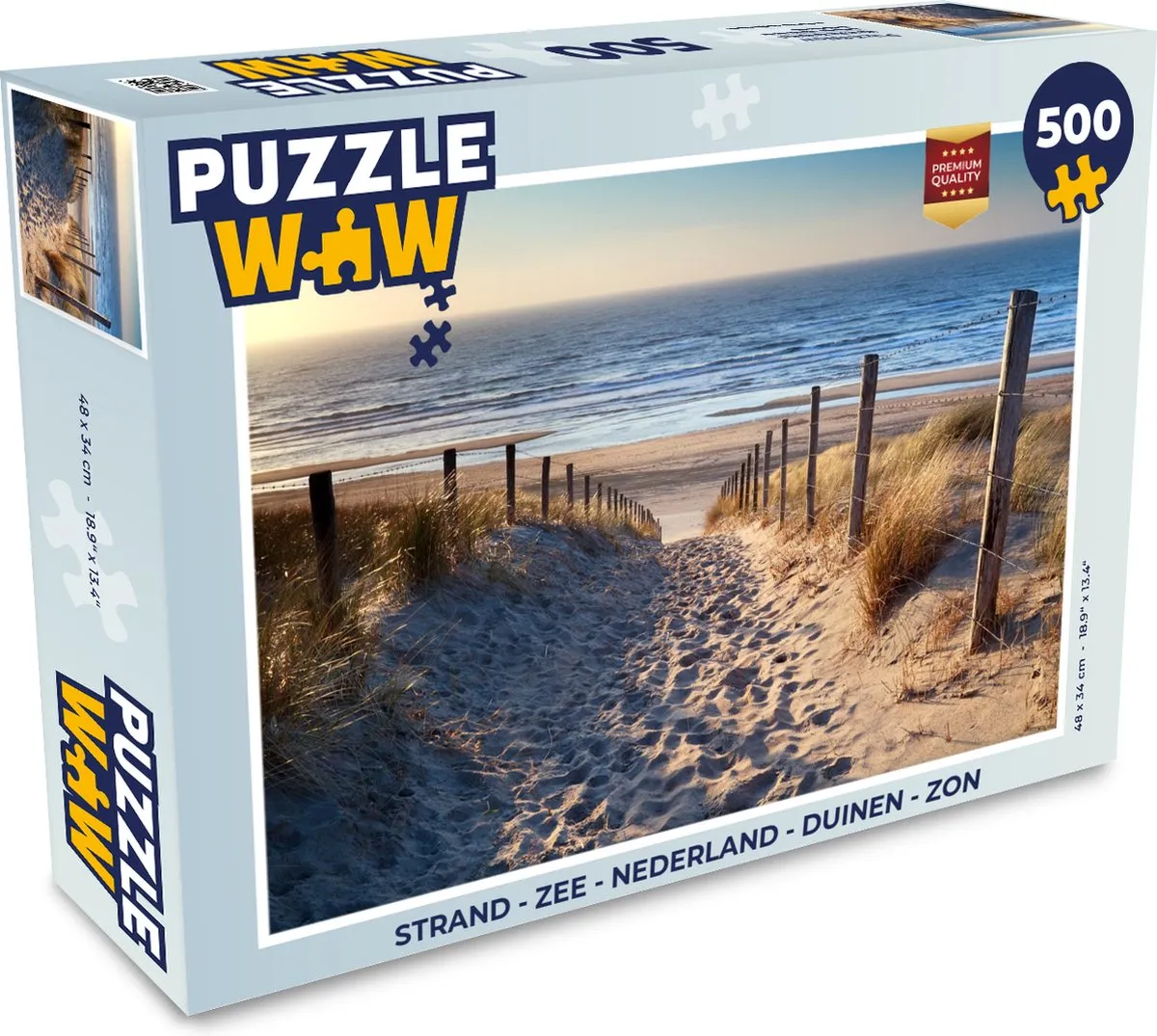 PuzzleWow Legpuzzel 500 Stuks - Strand, Zee & Nederland - Multicolor