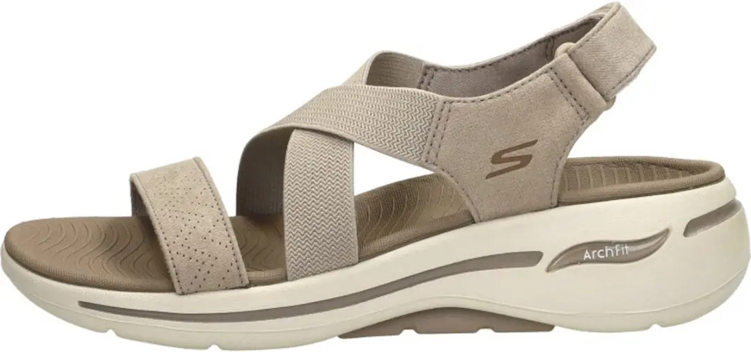 Skechers Go Walk Arch Fit Tre Dames Sandalen - Taupe - afbeelding 3 van 6