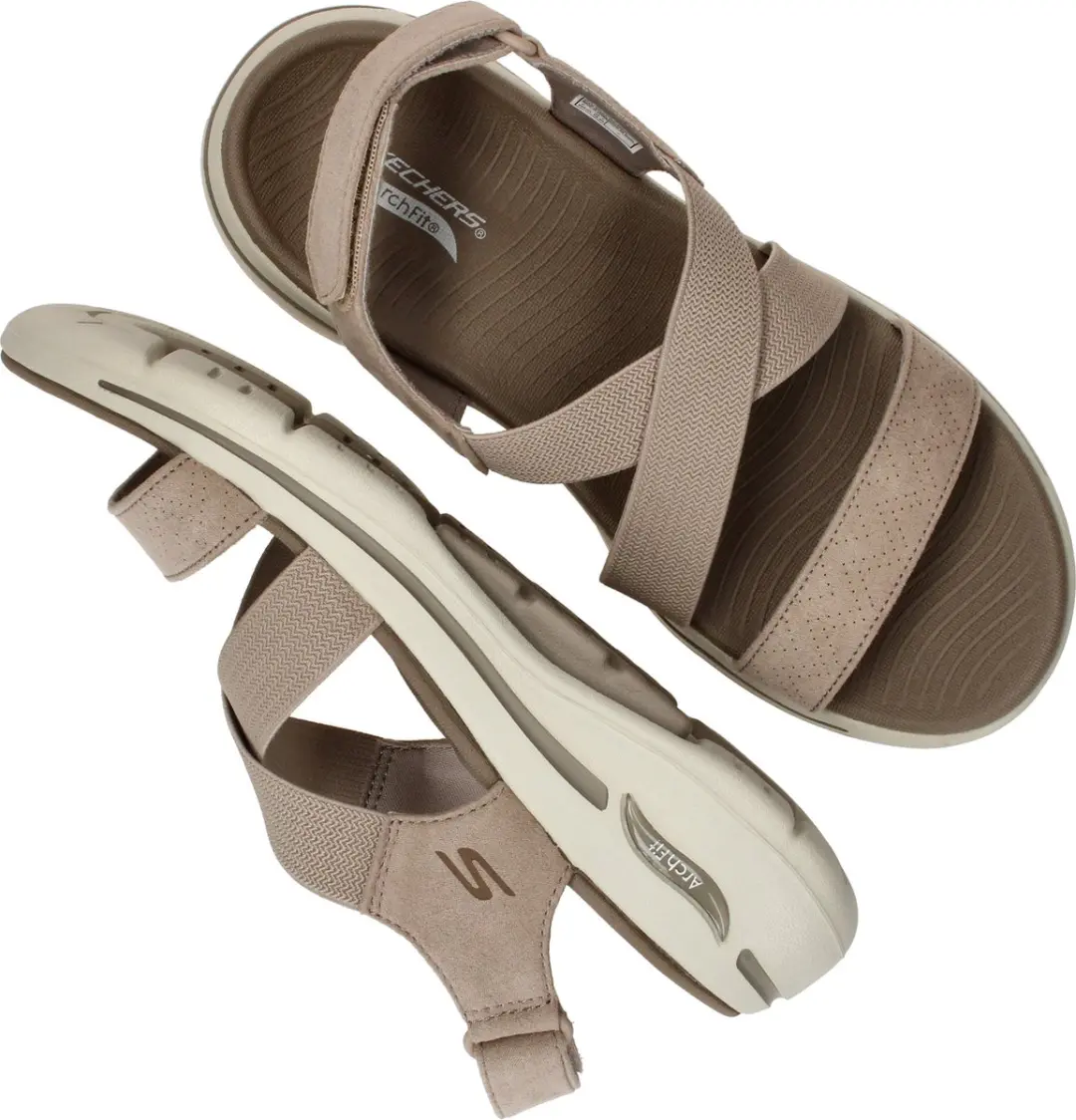 Skechers Go Walk Arch Fit Tre Dames Sandalen - Taupe - afbeelding 6 van 6